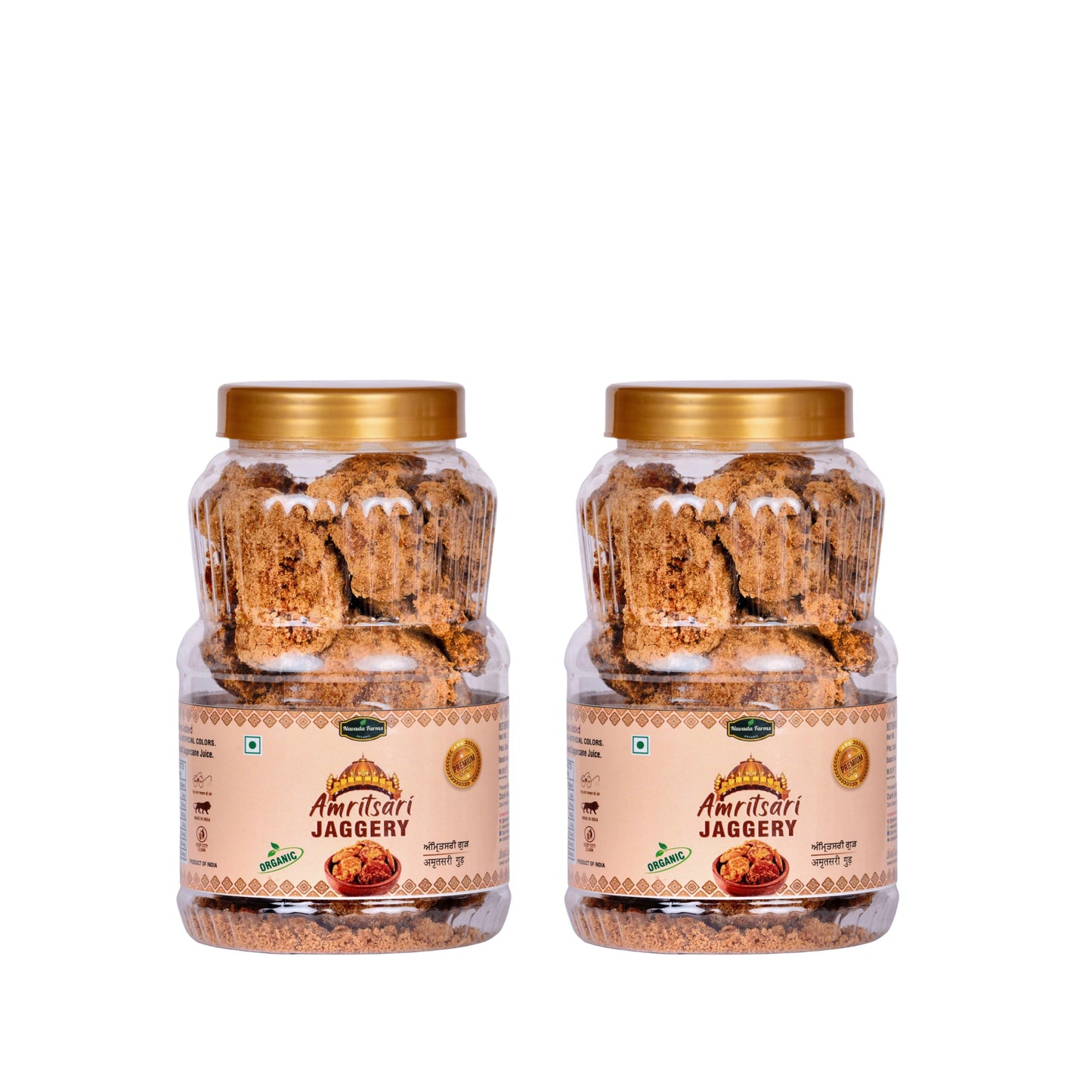 Amritsari Jaggery (COMBO PACK OF 2) Natural Jaggery Pure Desi Gur by Navada Farms