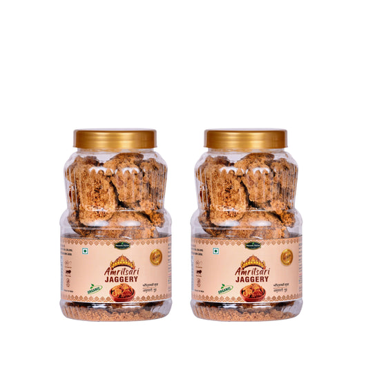 Amritsari Jaggery (COMBO PACK OF 2) Natural Jaggery Pure Desi Gur by Navada Farms